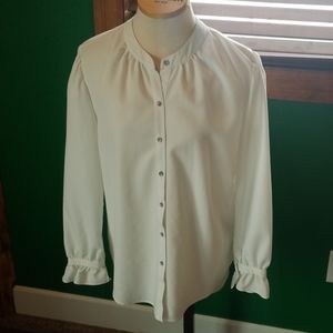 White Womens Cremieux Blouse M